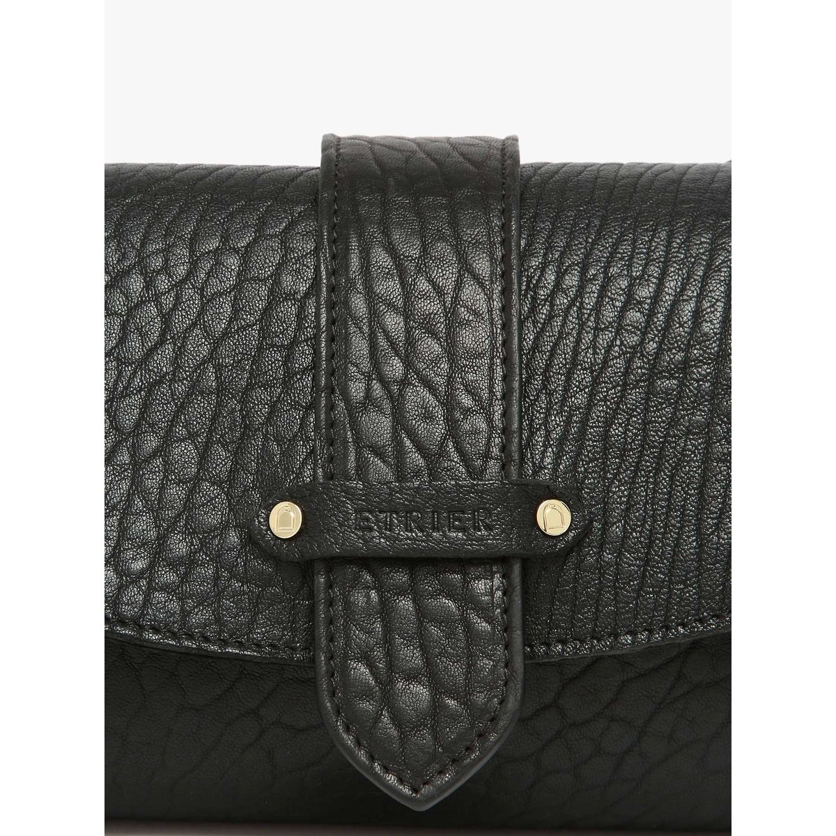 Sac bandoulière M Agnes cuir noir, ETRIER