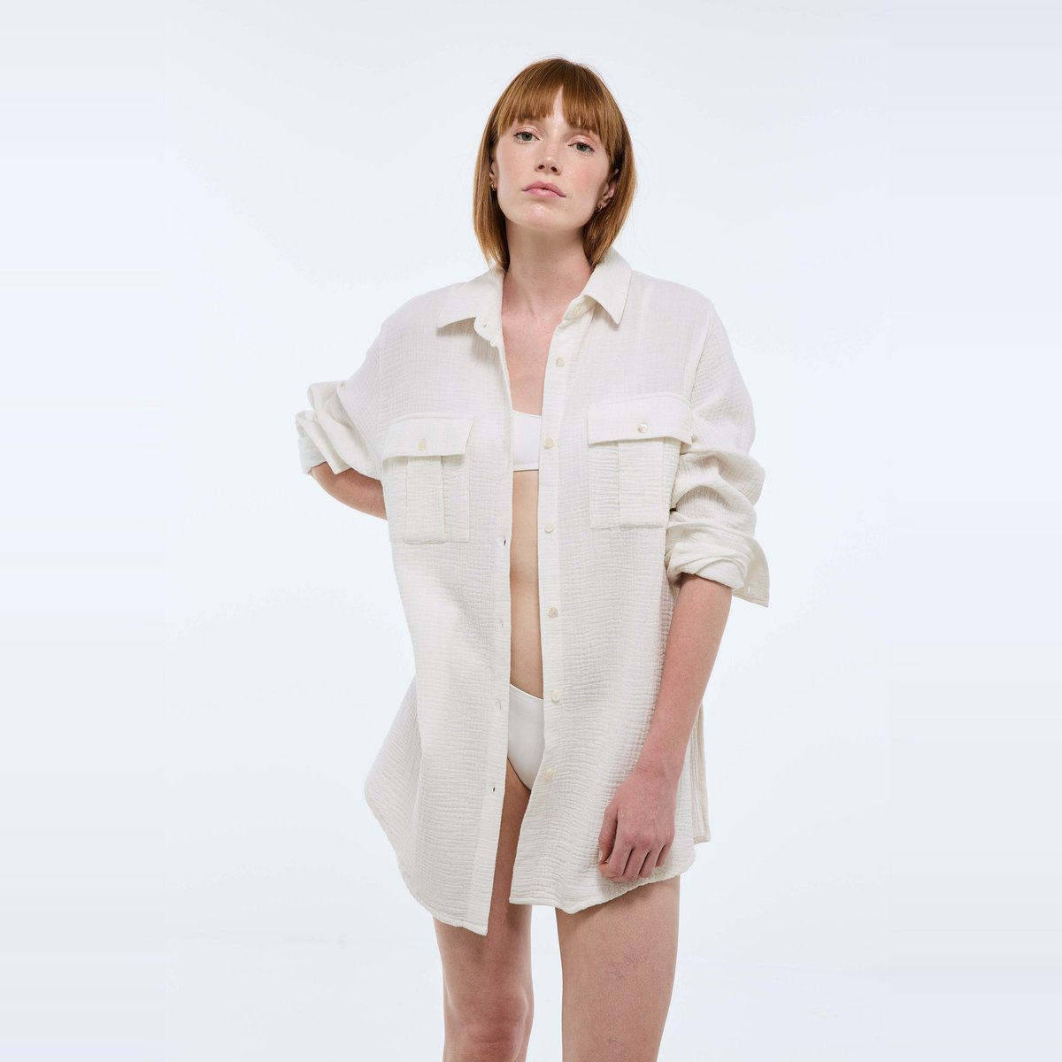 Chemise en coton BIO GOTS ivory, MONOPRIX