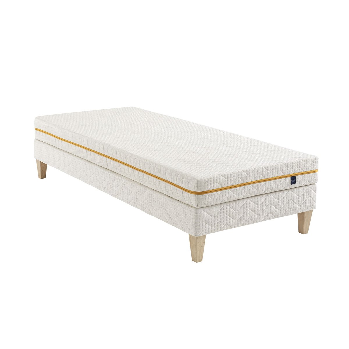 Ensemble matelas mousse recyclée, sommier et pieds Aube 400 ecru, SOMEO