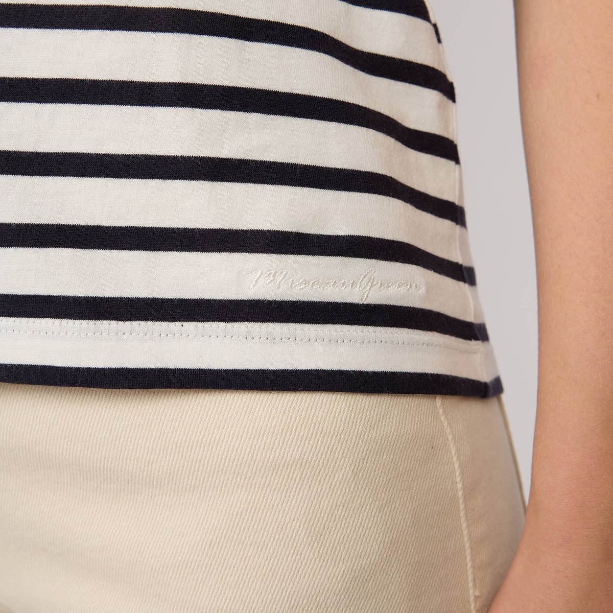 T-shirt col V blanc, MISE AU GREEN