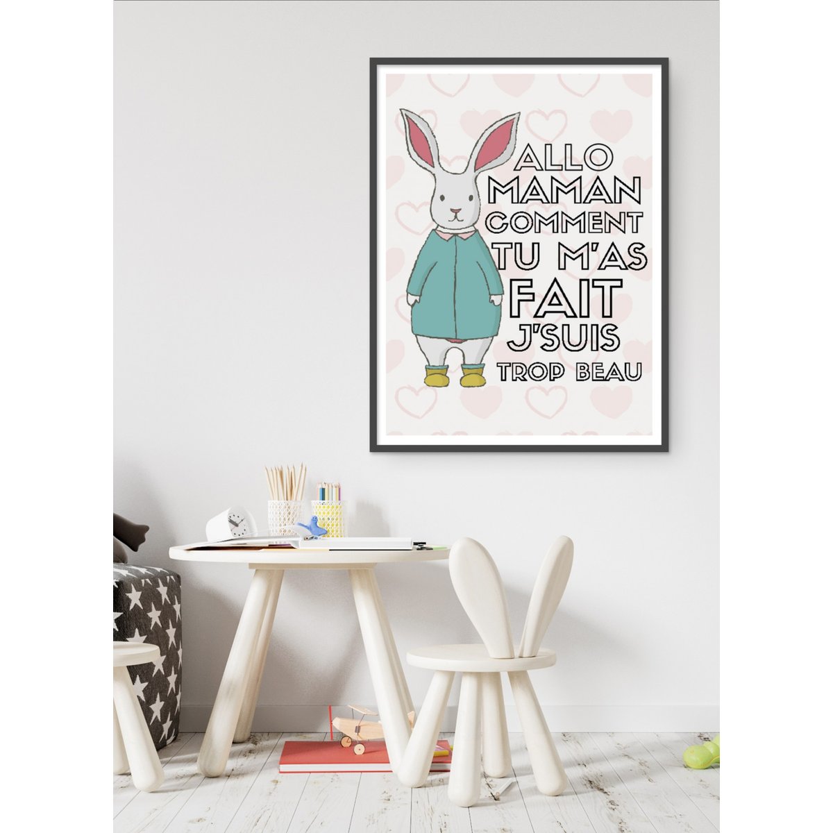 Affiche Allo maman comment tu m'as fait j'suis trop beau blanc, L'AFFICHERIE
