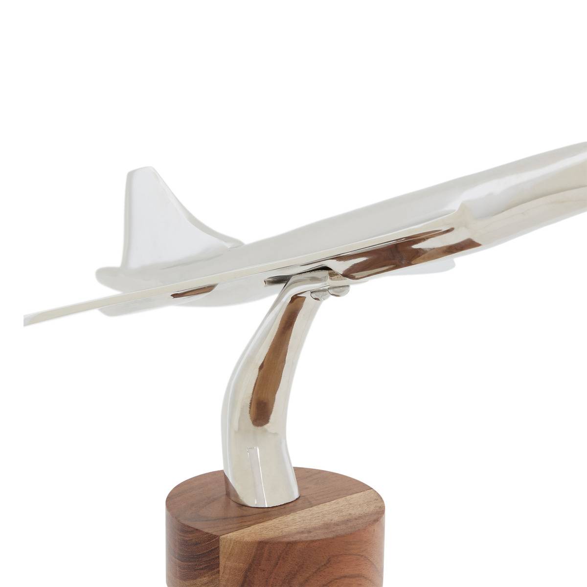 Avion déco en aluminium JOHAN argent, ATMOSPHERA