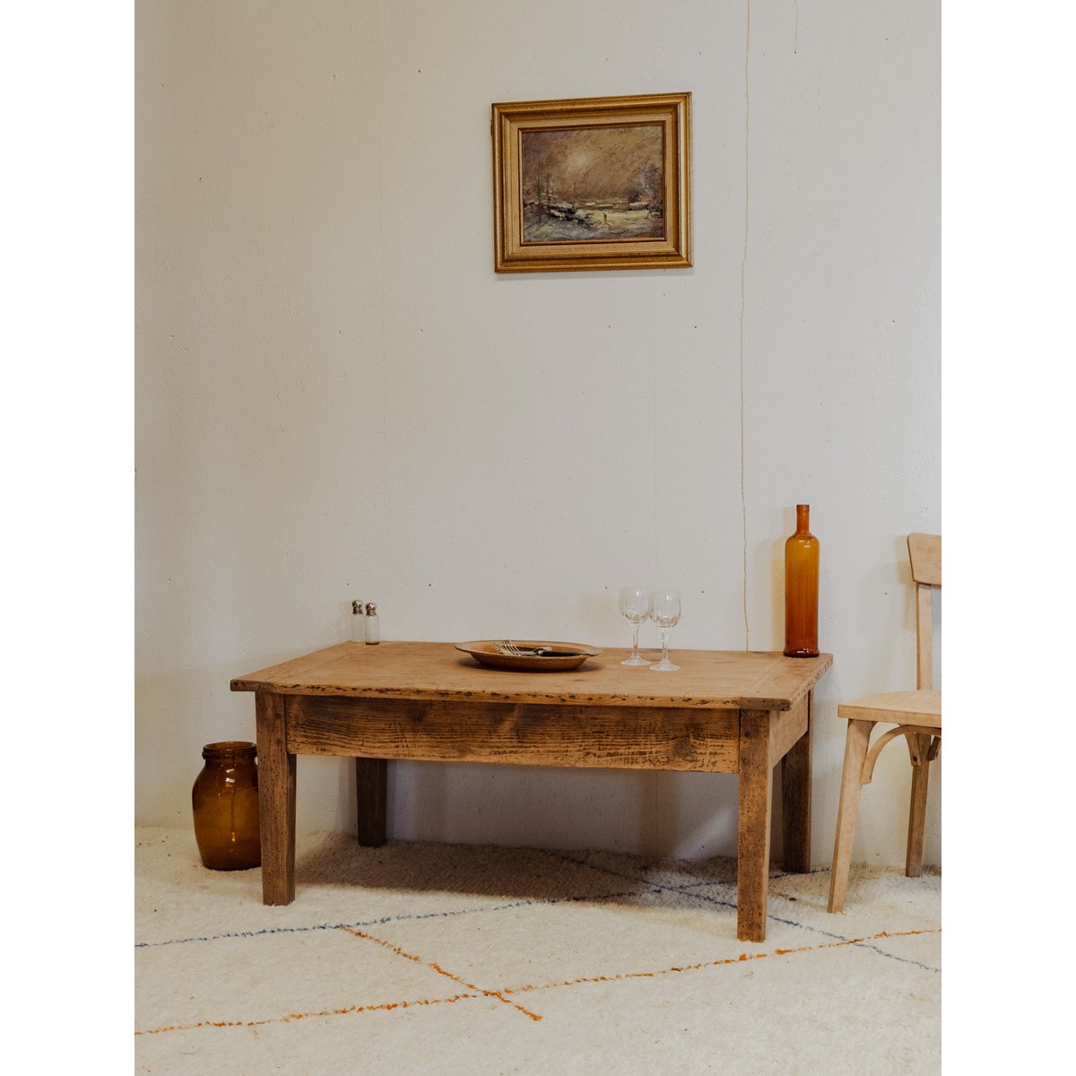 Table basse en bois Léonie N°900 - Bon état bois clair, DEBONGOUT