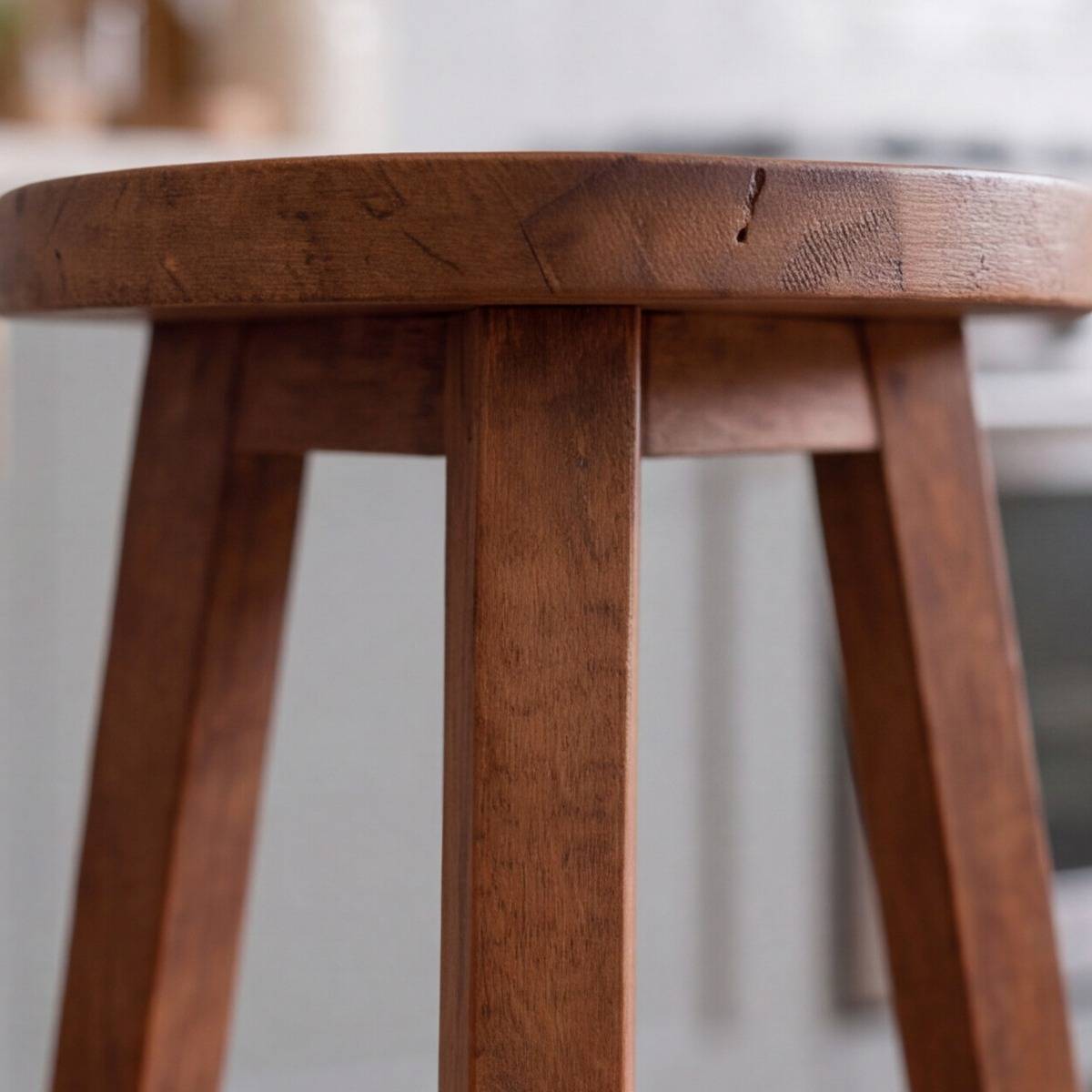 Tabouret de bar en bois recyclé INDRA bois foncé, MADE IN MEUBLES