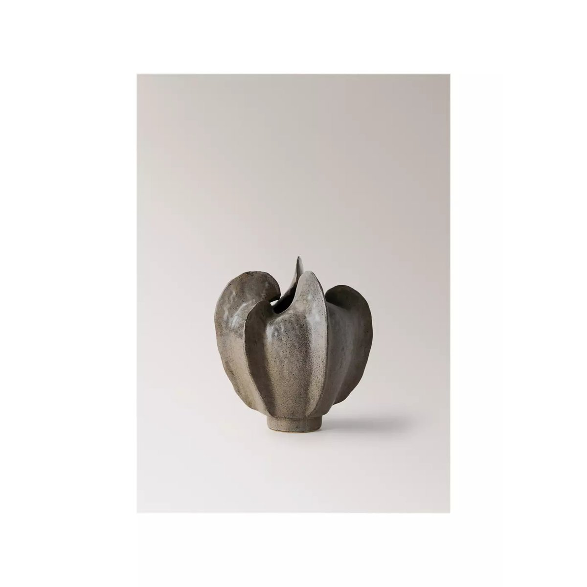 Vase bas en grès organique marron, MANGO HOME