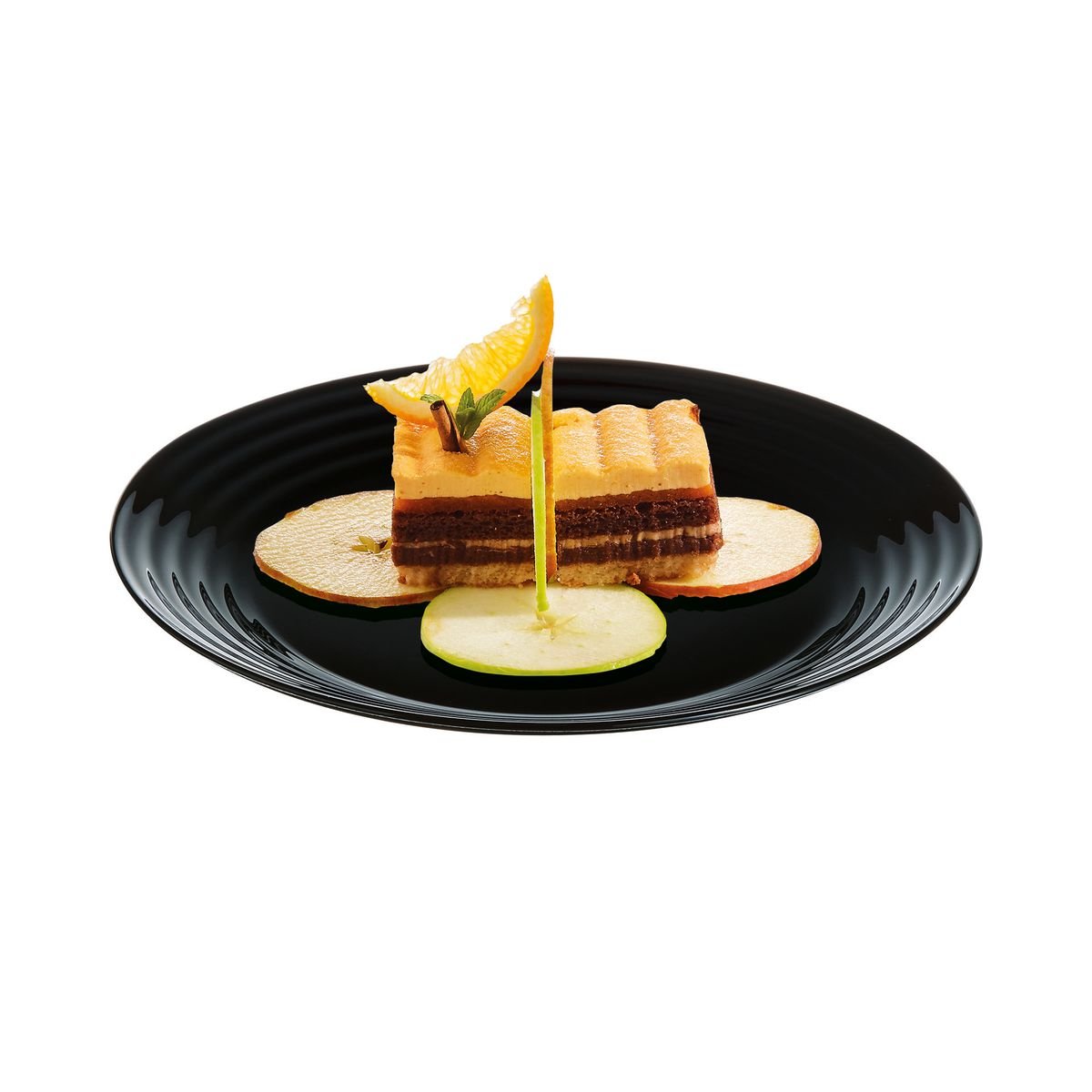 6 assiettes à dessert noires 19cm -HARENA noir, LUMINARC