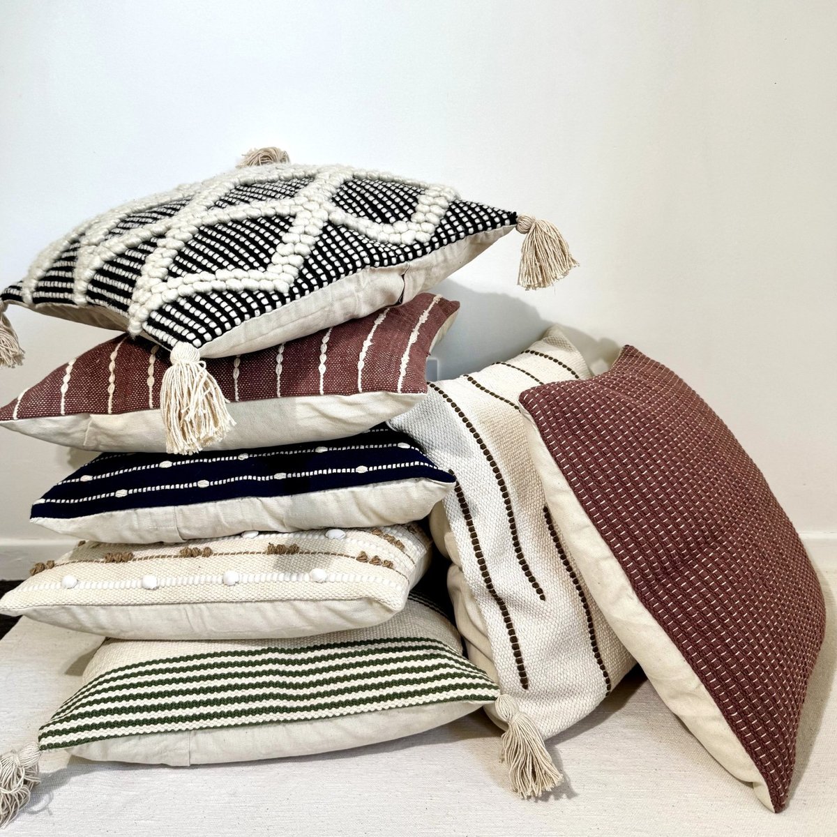 Housse de coussin Inea marron, crème, ARCHIV