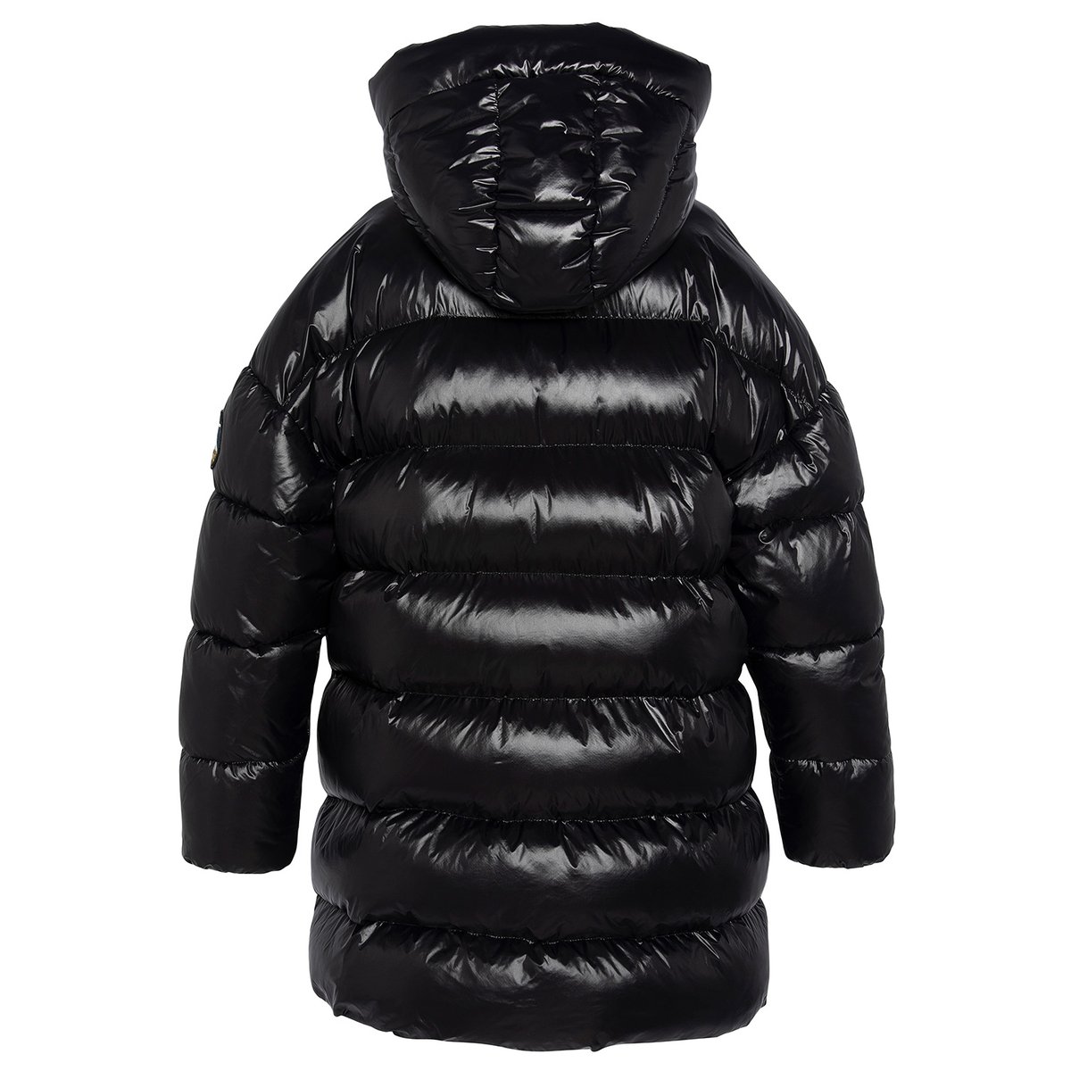 Doudoune longue oversize à capuche noir, SCHOTT