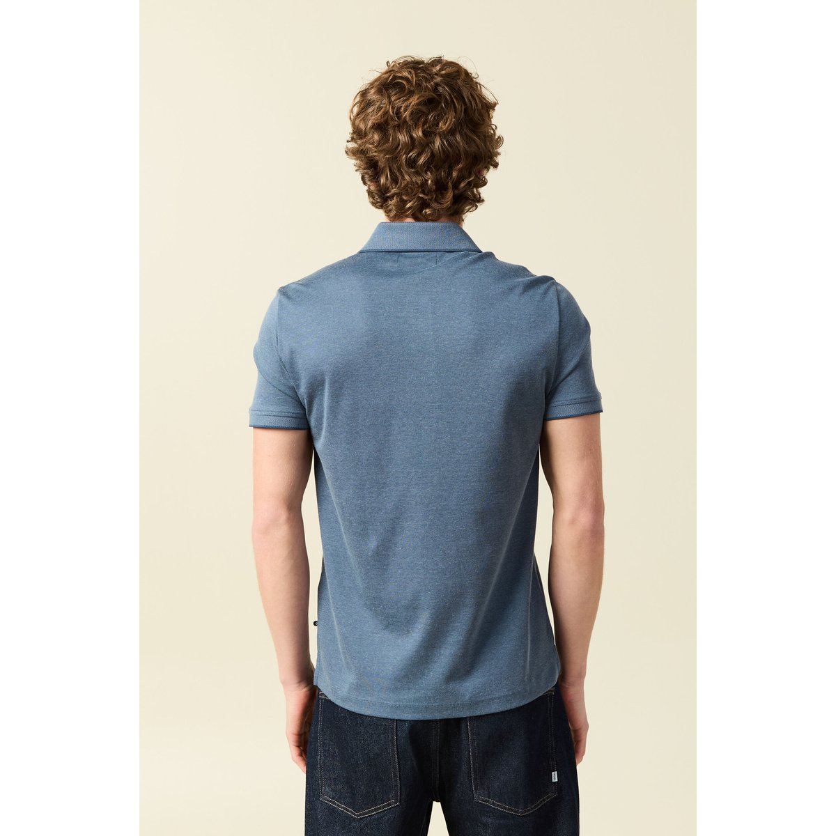 Polo manches courtes bleu gris, BONOBO