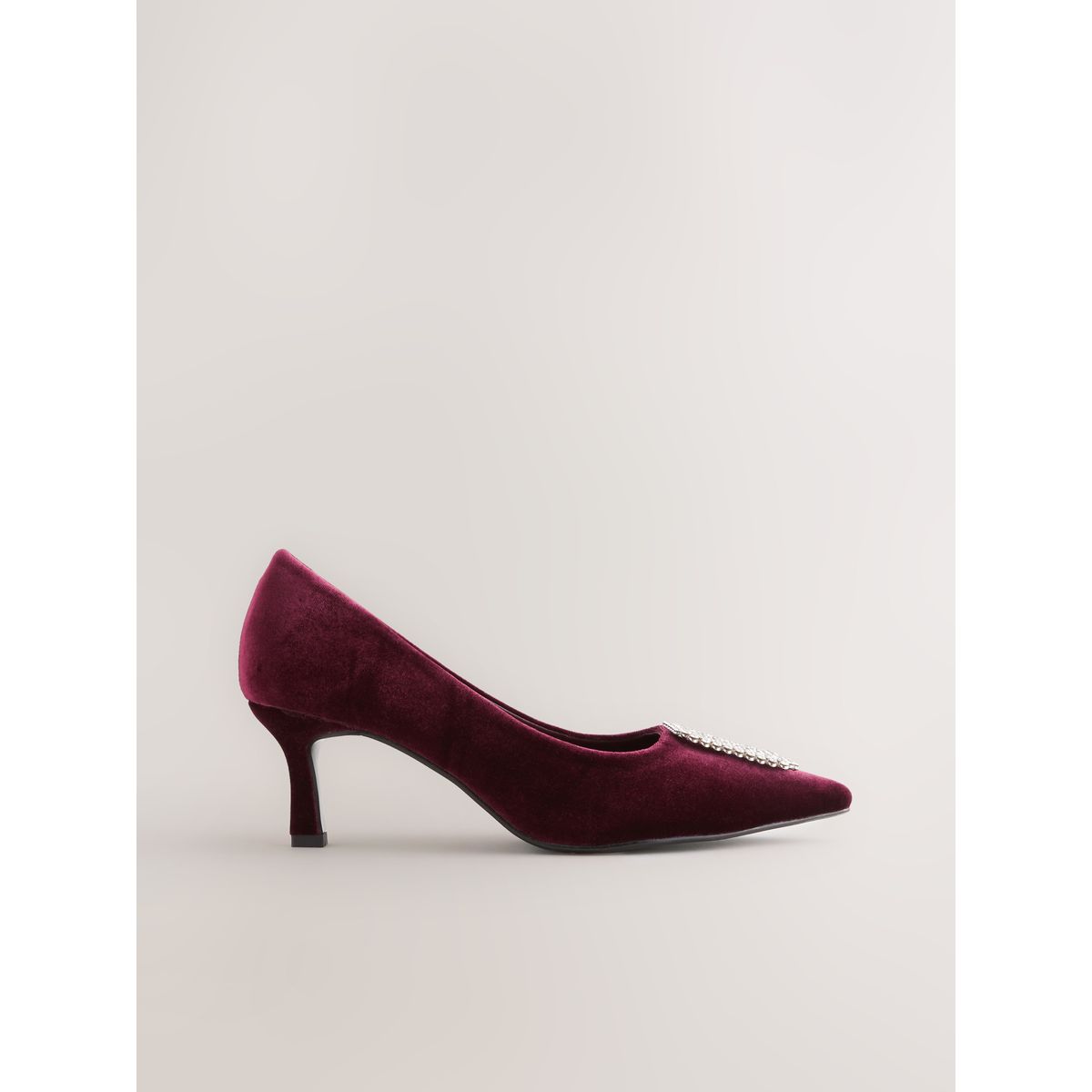 Escarpins pointus avec bijoux forever comfort velours rouge, NEXT