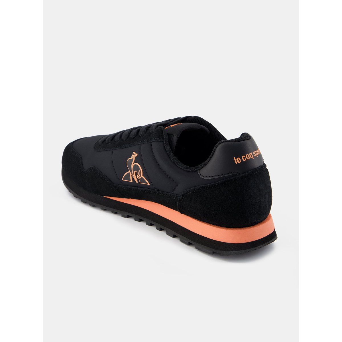 Sneakers rétro-running avec détails suede Astra black/fusion coral, LE COQ SPORTIF
