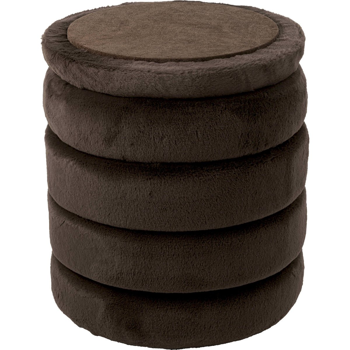 Pouf coffre tissu marron foncé, RECOLLECTION