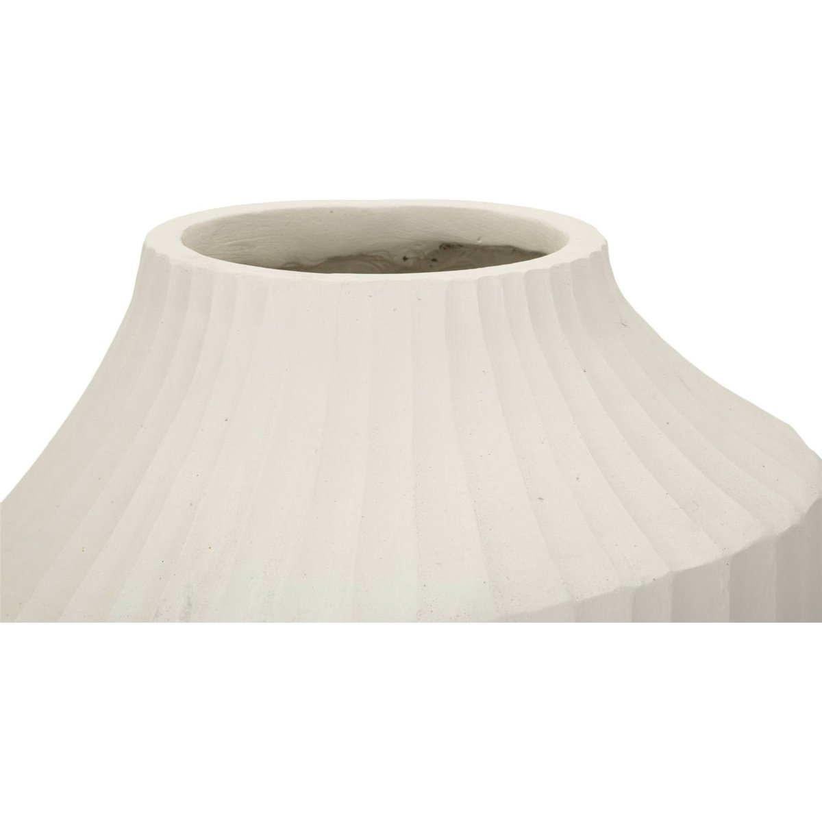 Vase sculptural côtelé effet relief MODERN crème, RECOLLECTION