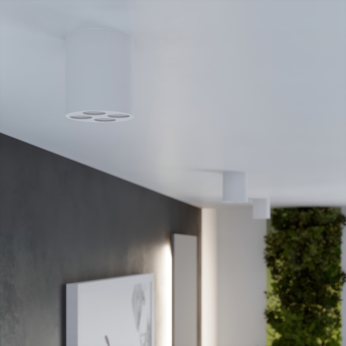 Plafonnier Aluminium Blanc LED 4 Zoe blanc, EDEN