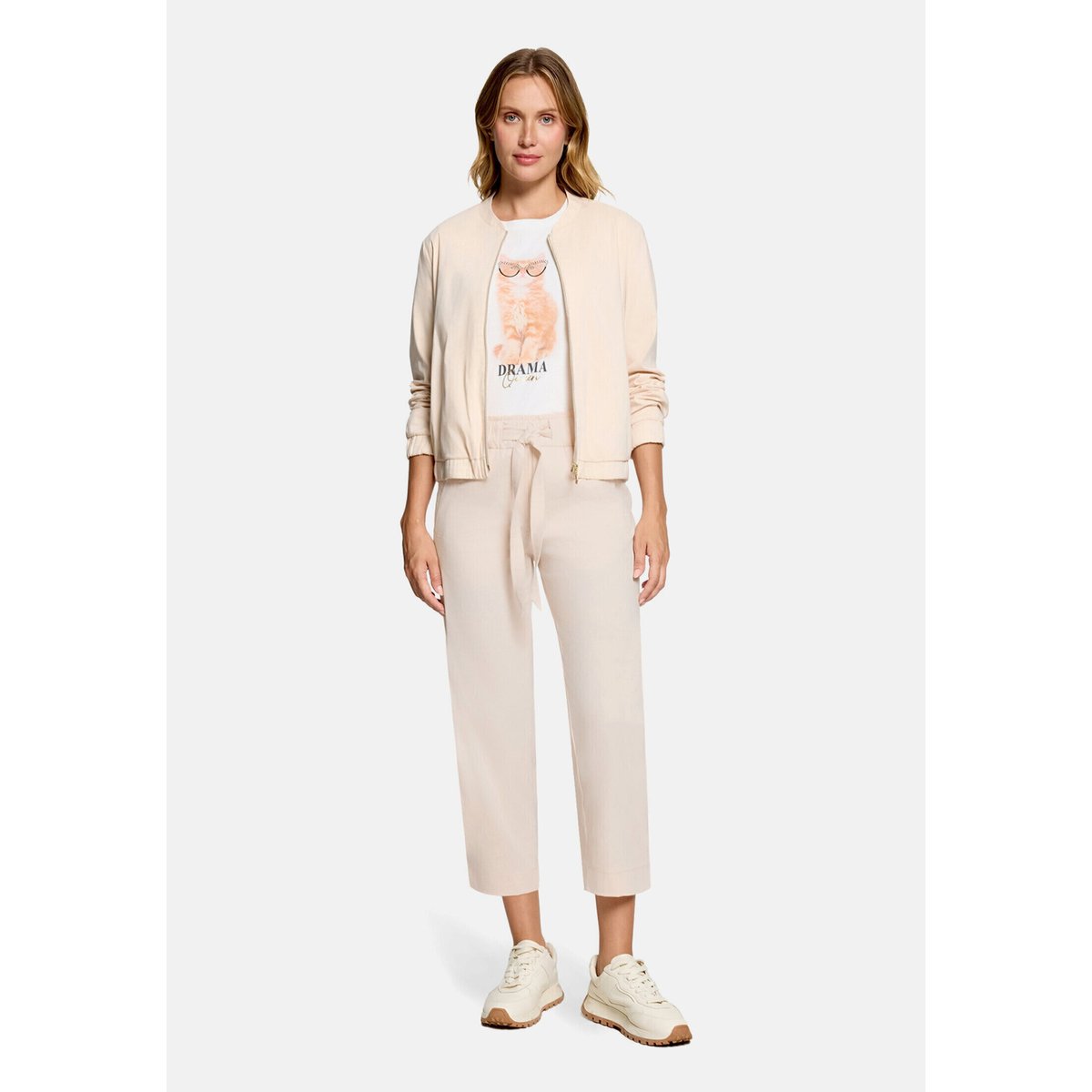 Pantalon casual à taille élastique gris, BETTY & CO