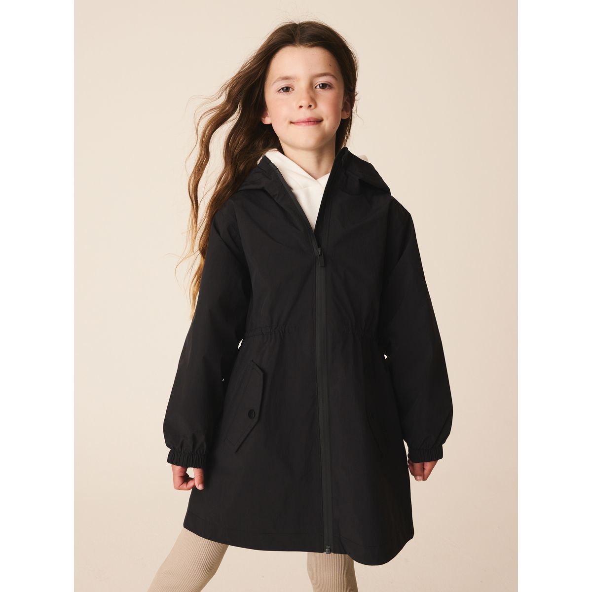 Manteau imperméable à doublure polaire noir, NEXT