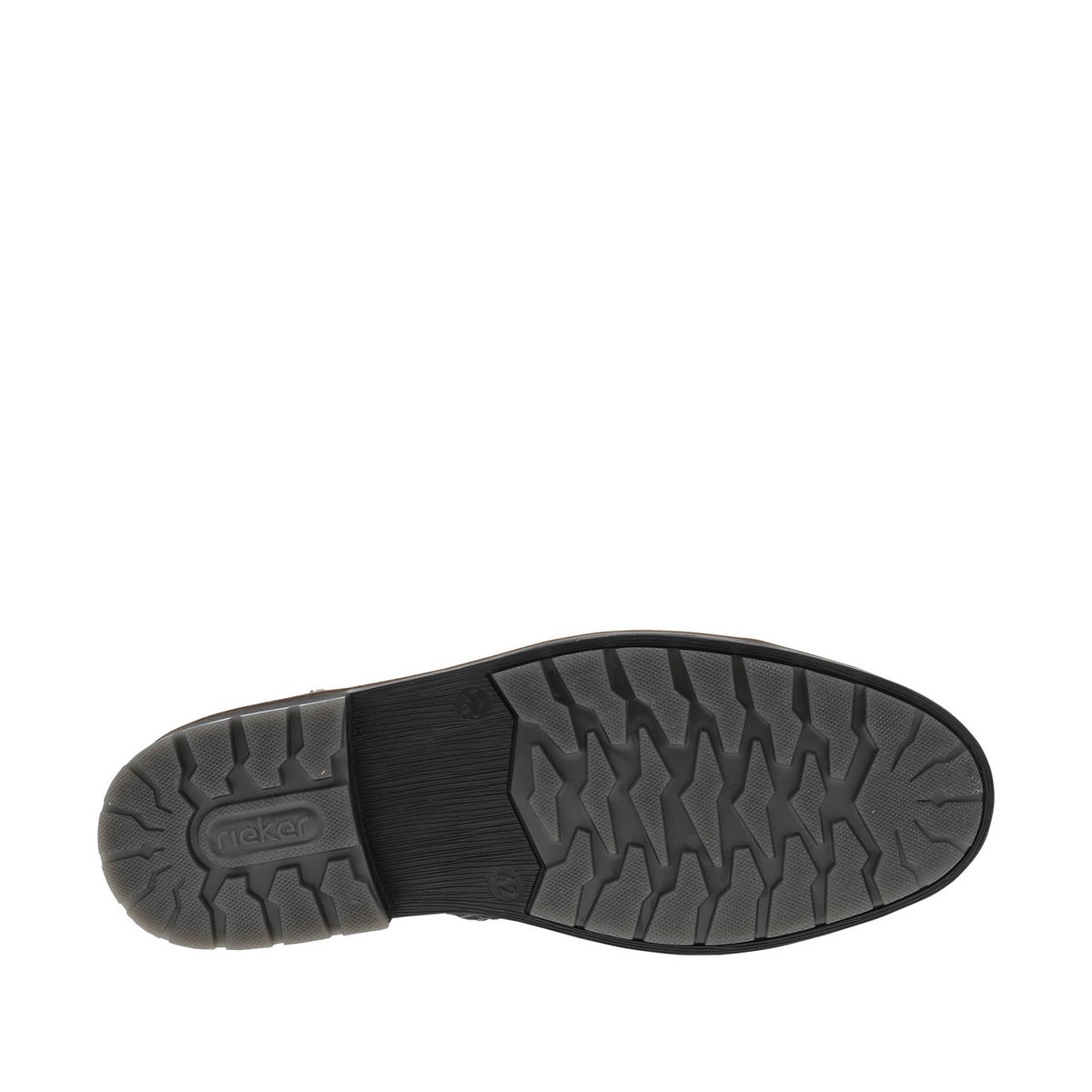 Bottines en cuir noires à talon décroché bas avec des lacets et un zip latéral noires, RIEKER