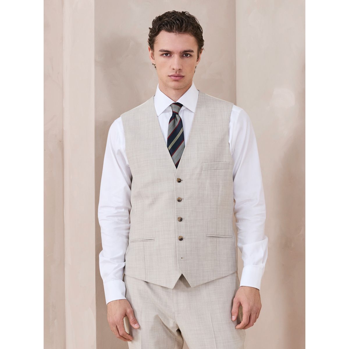 Gilet de costume en laine mélangée n. premium naturel, NEXT