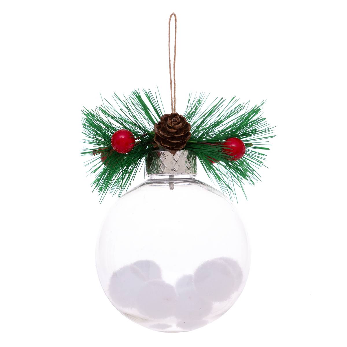 Boule de Noël Transparent Décoration 8 cm blanc, FEERIC LIGHTS & CHRISTMAS