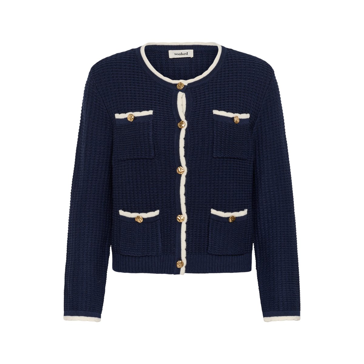 Cardigan à tricot bleu night sky, SOAKED IN LUXURY