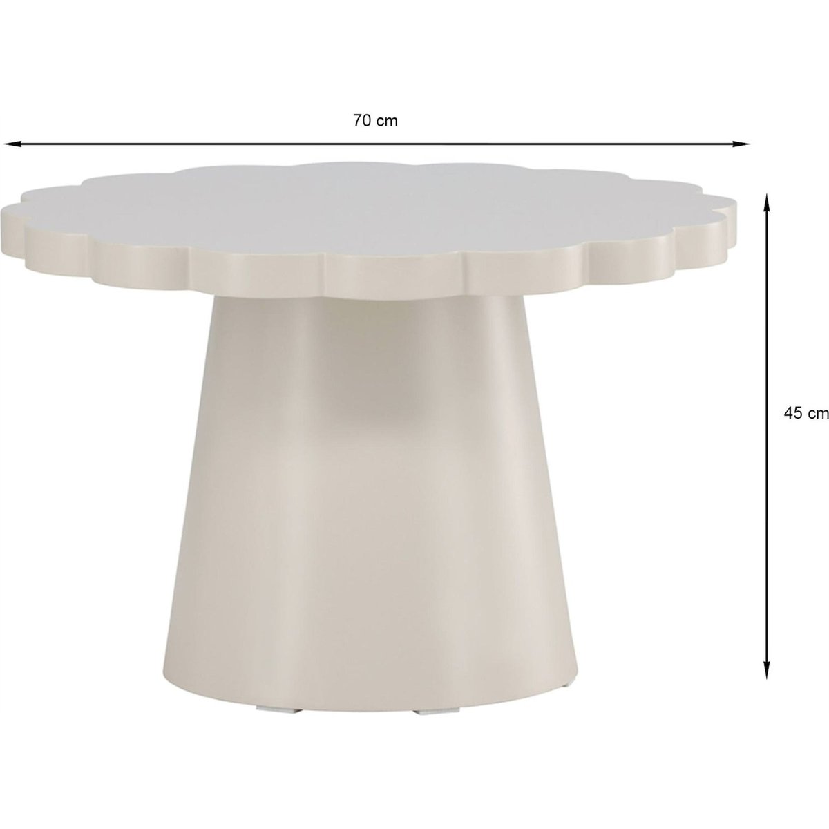 Table basse bois plateau fleur NOYRA crème, RECOLLECTION