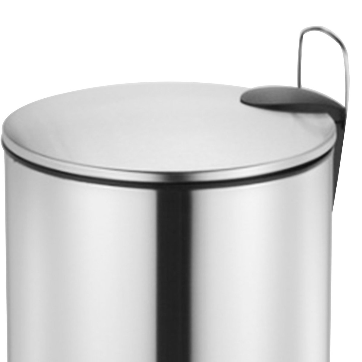 Poubelle de cuisine ronde en métal argenté 27L argent, WADIGA
