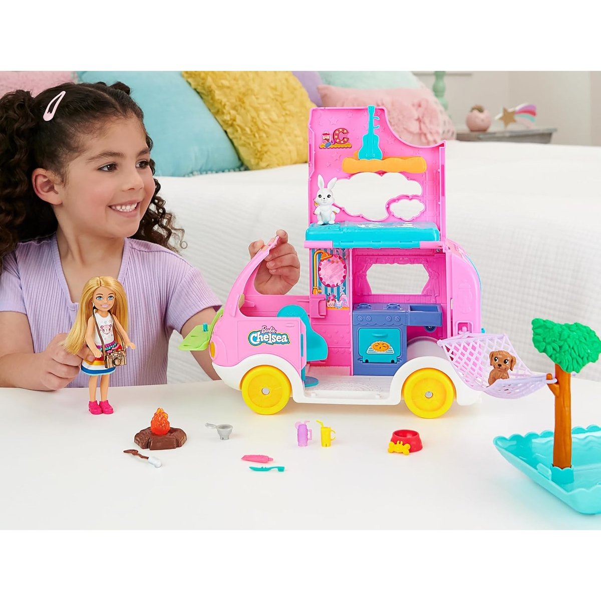 Coffret Camping-Car De Chelsea multicolore, MATTEL