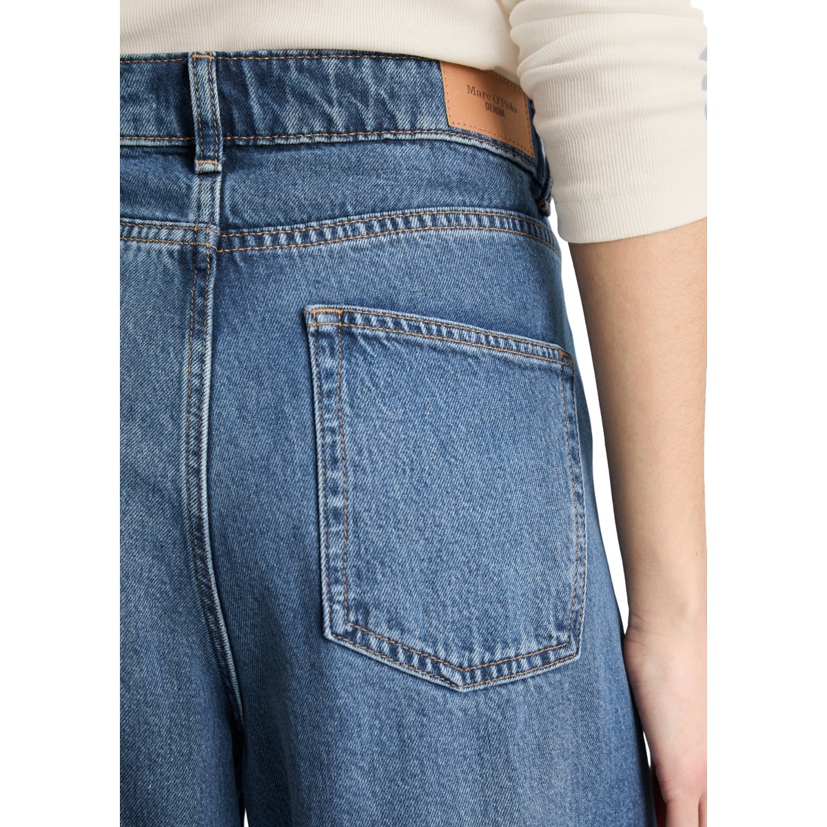 Jeans modèle Anjo large en mélange fluide de lyocell bleu moyen, MARC O’POLO DENIM