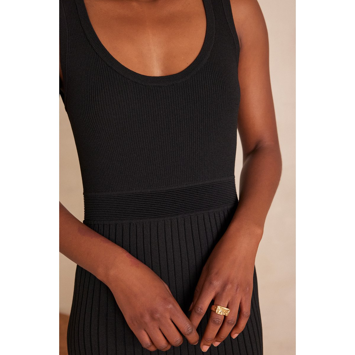 Robe droite côtelé Rive noir, Maison 123