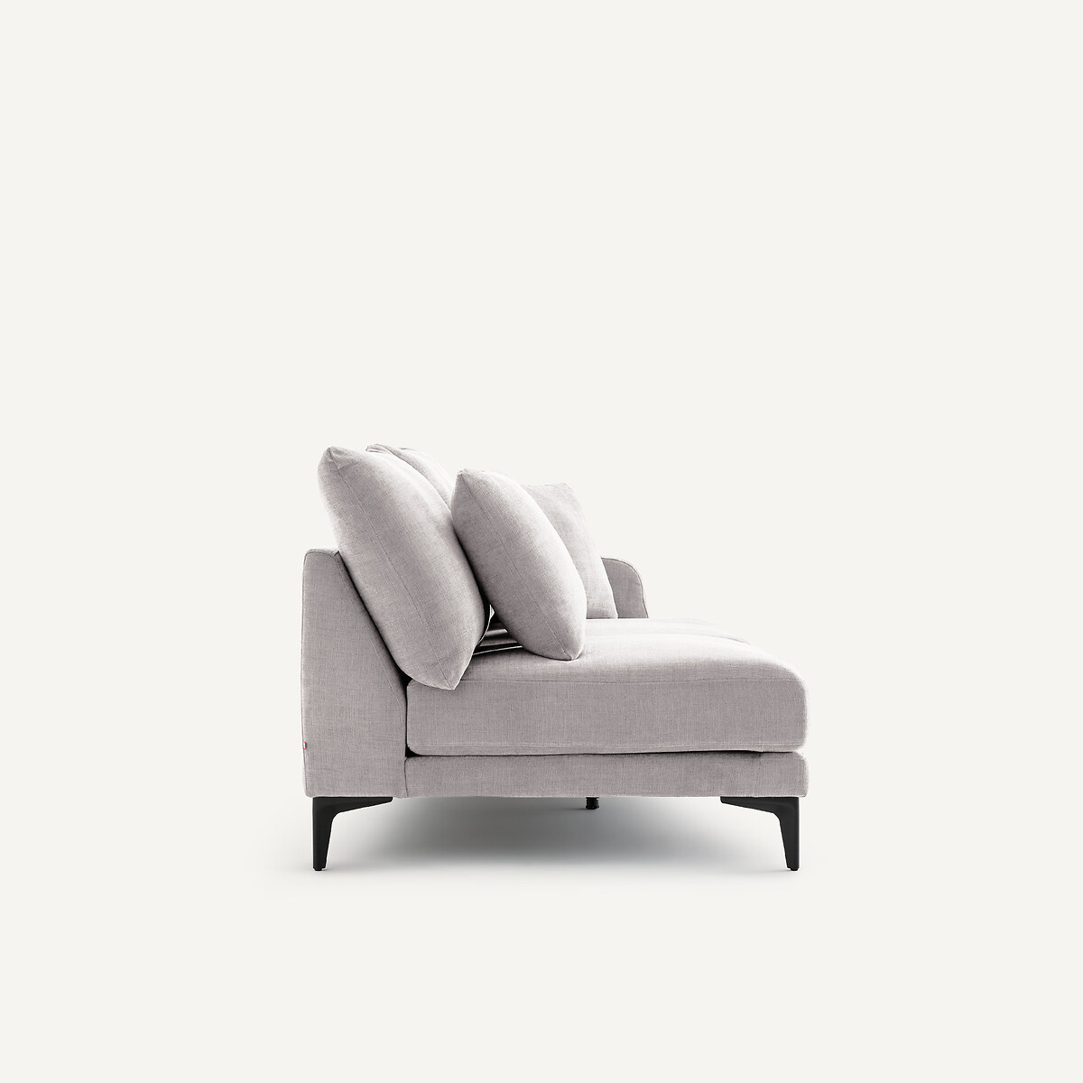 Demi-canapé 3 places en polyester coton, MODERNISTE gris clair, EMMANUEL GALLINA X AM.PM