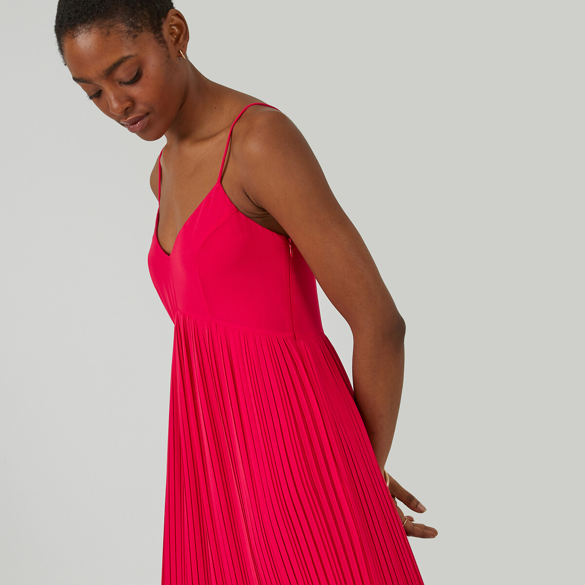 Sunray Pleated Cami Dress fuchsia pink, LA REDOUTE COLLECTIONS