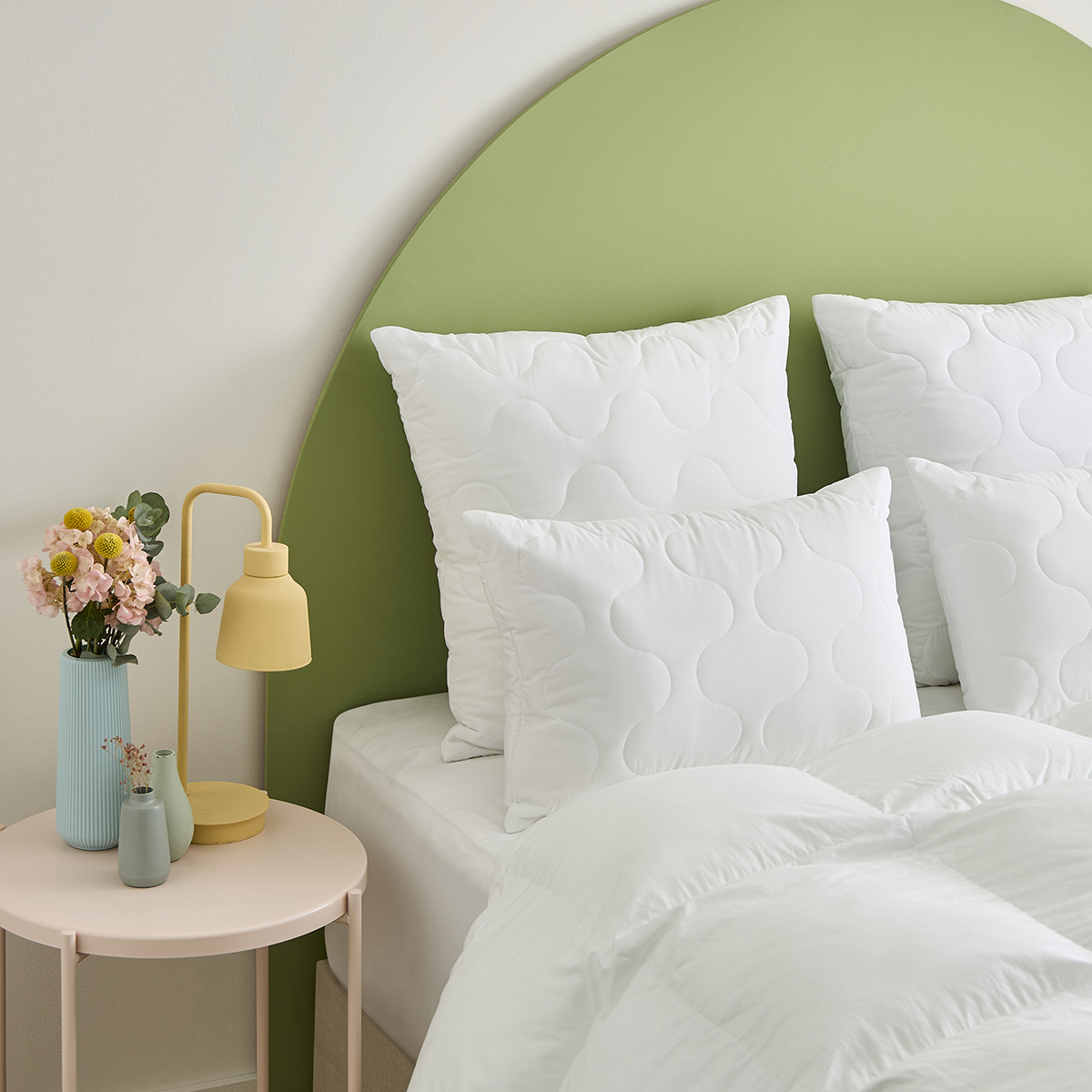 Lot de 2 oreillers cocoon - Mémoire de forme blanc, DUNLOPILLO
