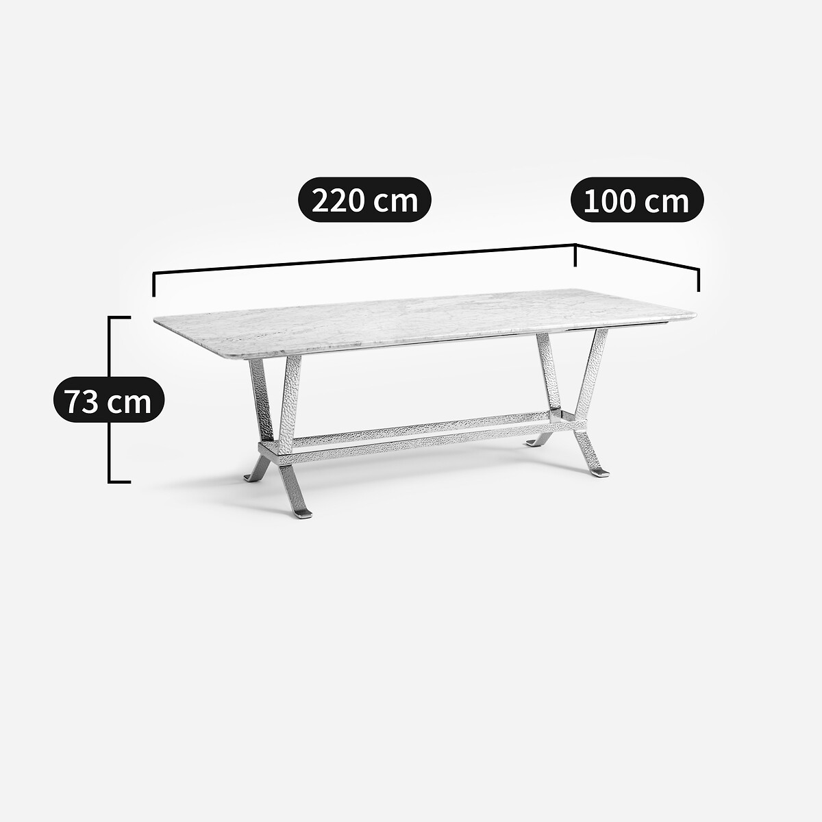 Mesa de comedor de mármol y hierro, Zen mármol blanco, OTTO STUDIO FOR AM.PM