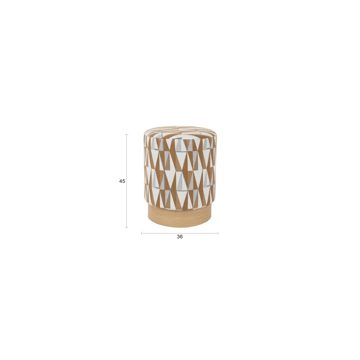 Tabouret pouf en tissu - ZIGGY multicolore, MATHI DESIGN