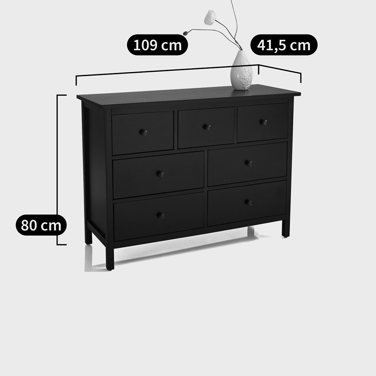 Commode large 7 tiroirs, Enza blanc, LA REDOUTE INTERIEURS