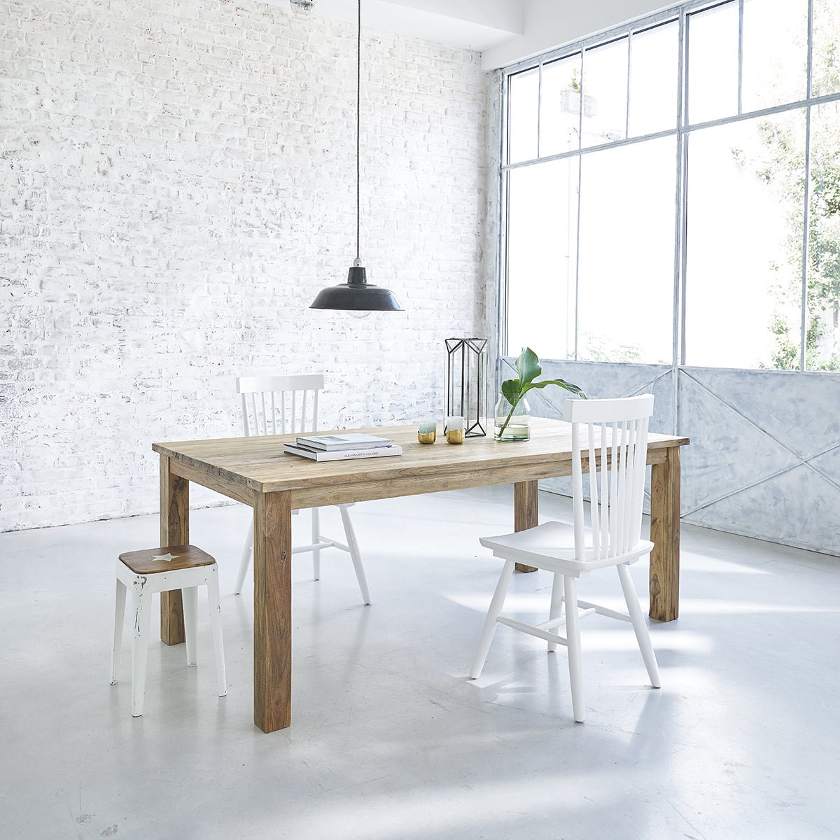 Table en bois de teck recyclé 10 pers.  CARGO naturel, BERAH GETAH