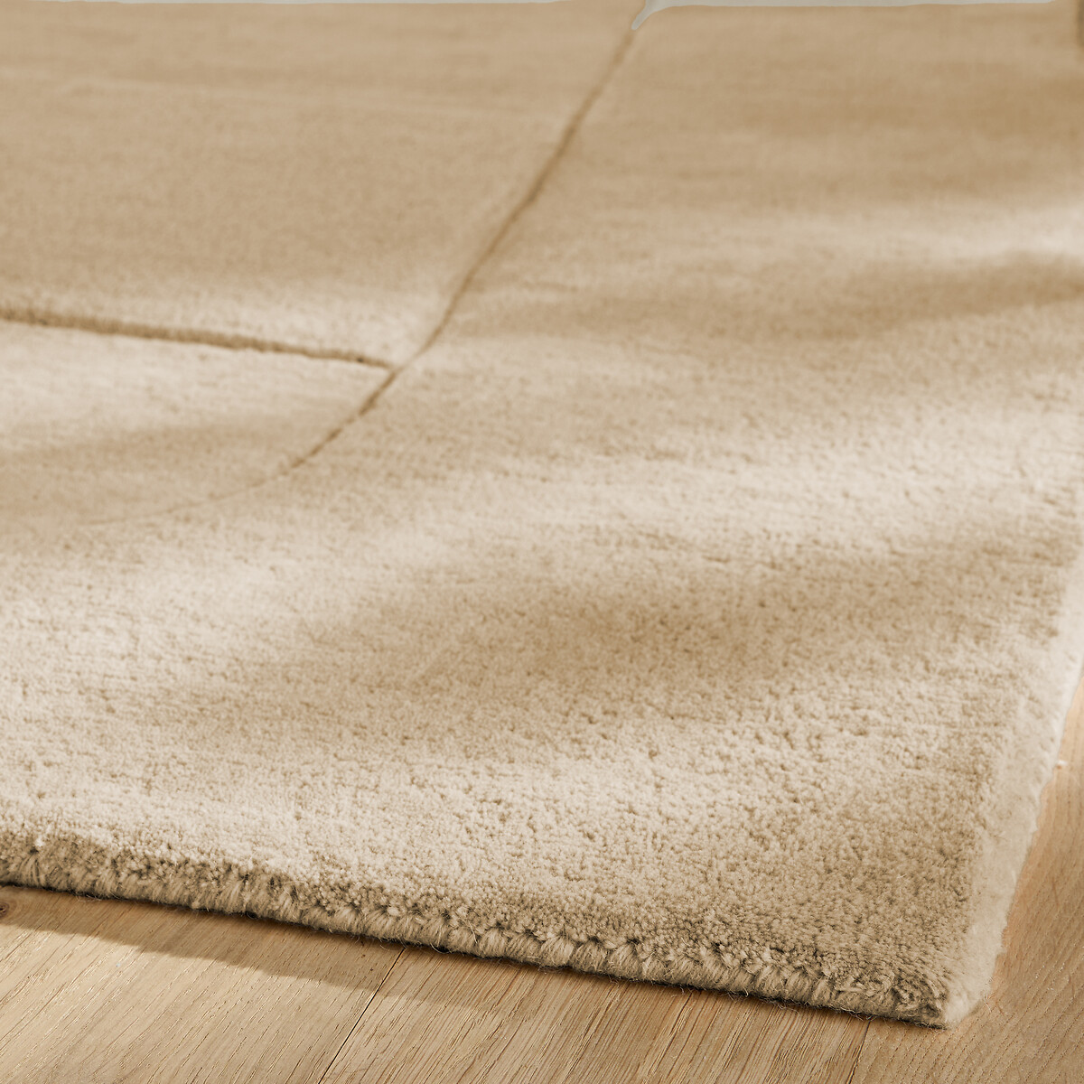 Tapis contemporain laine, tufté main, Sahil sable, AM.PM