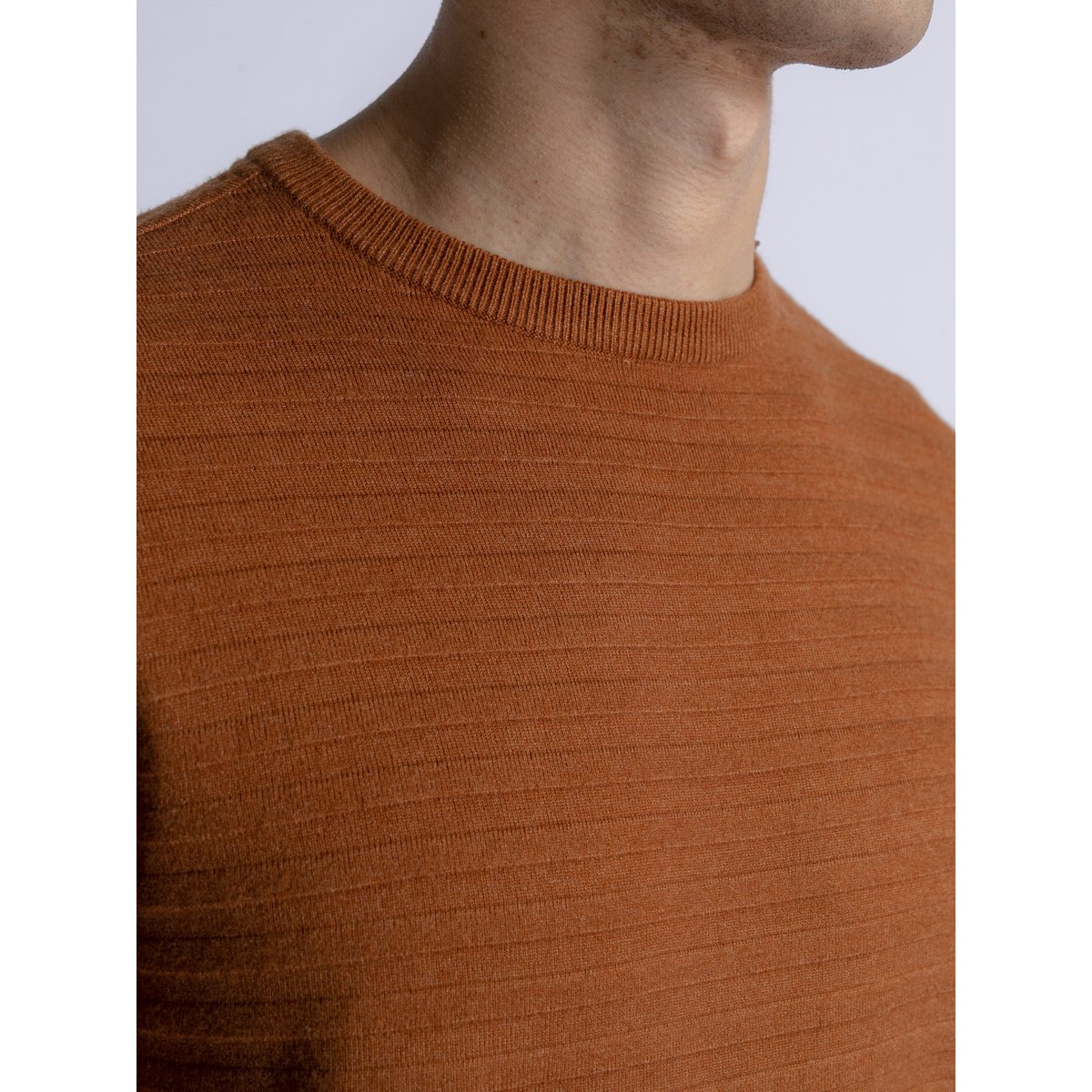 Pull en maille côtelée crest hill marron almond, PETROL INDUSTRIES