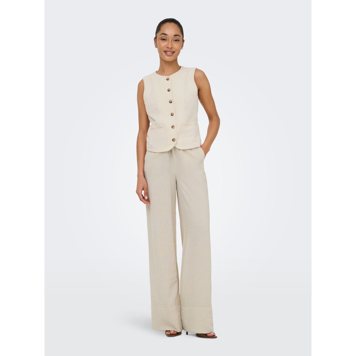 Pantalon À Jambe Large oatmeal, JDY