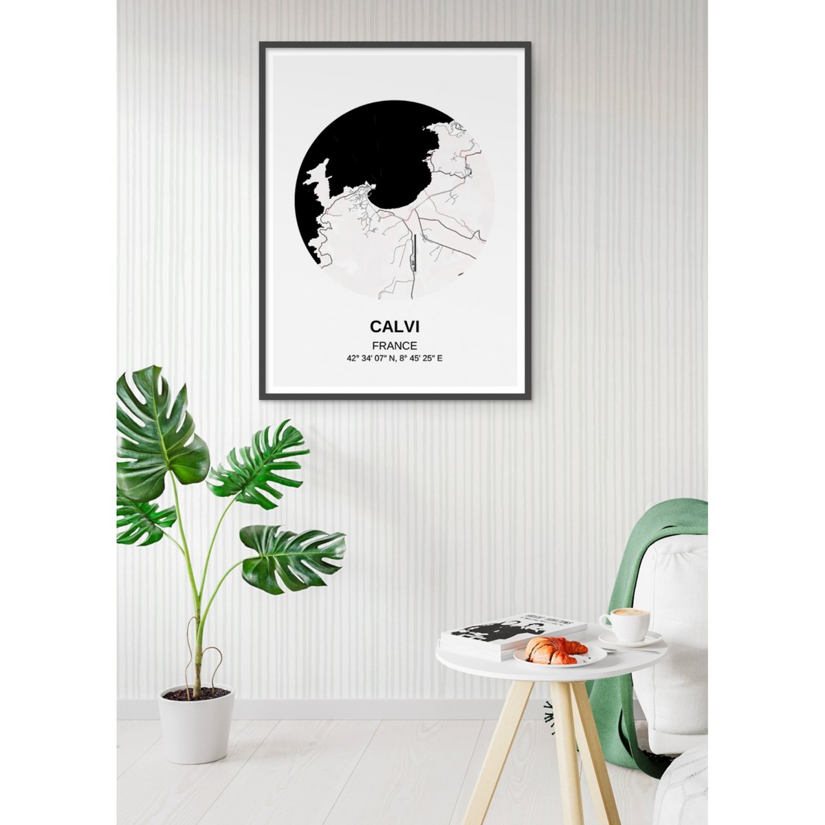Affiche Carte Calvi blanc, L'AFFICHERIE