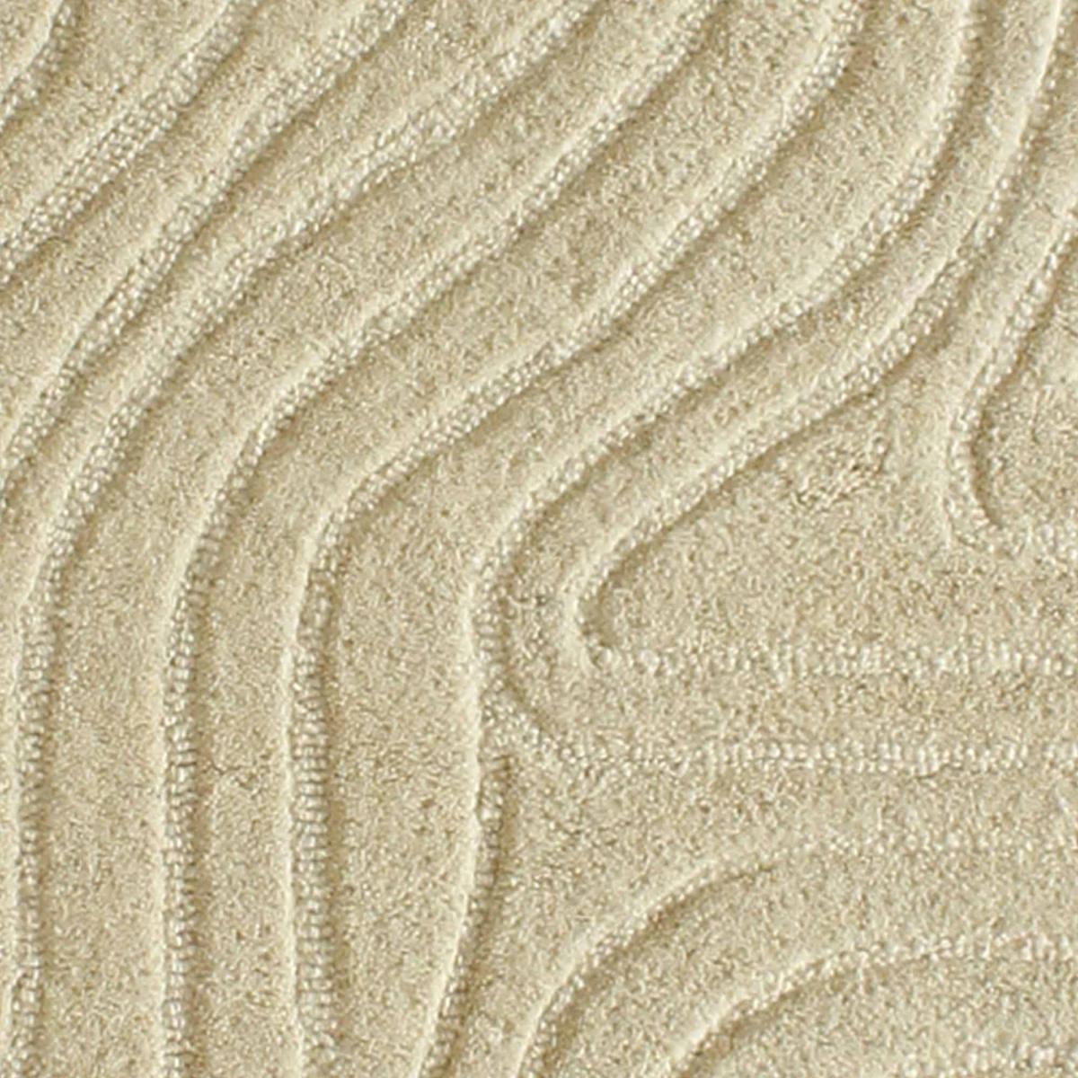 Tapis salon VYTA fait à la main en Laine, motif design ton sur ton beige, UN AMOUR DE TAPIS