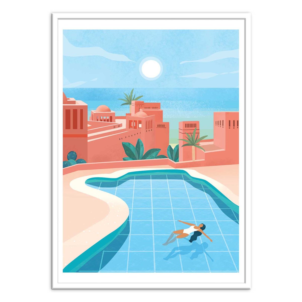 Affiche d'art - Tenerife - Petra Lizde bleu, WALL EDITIONS