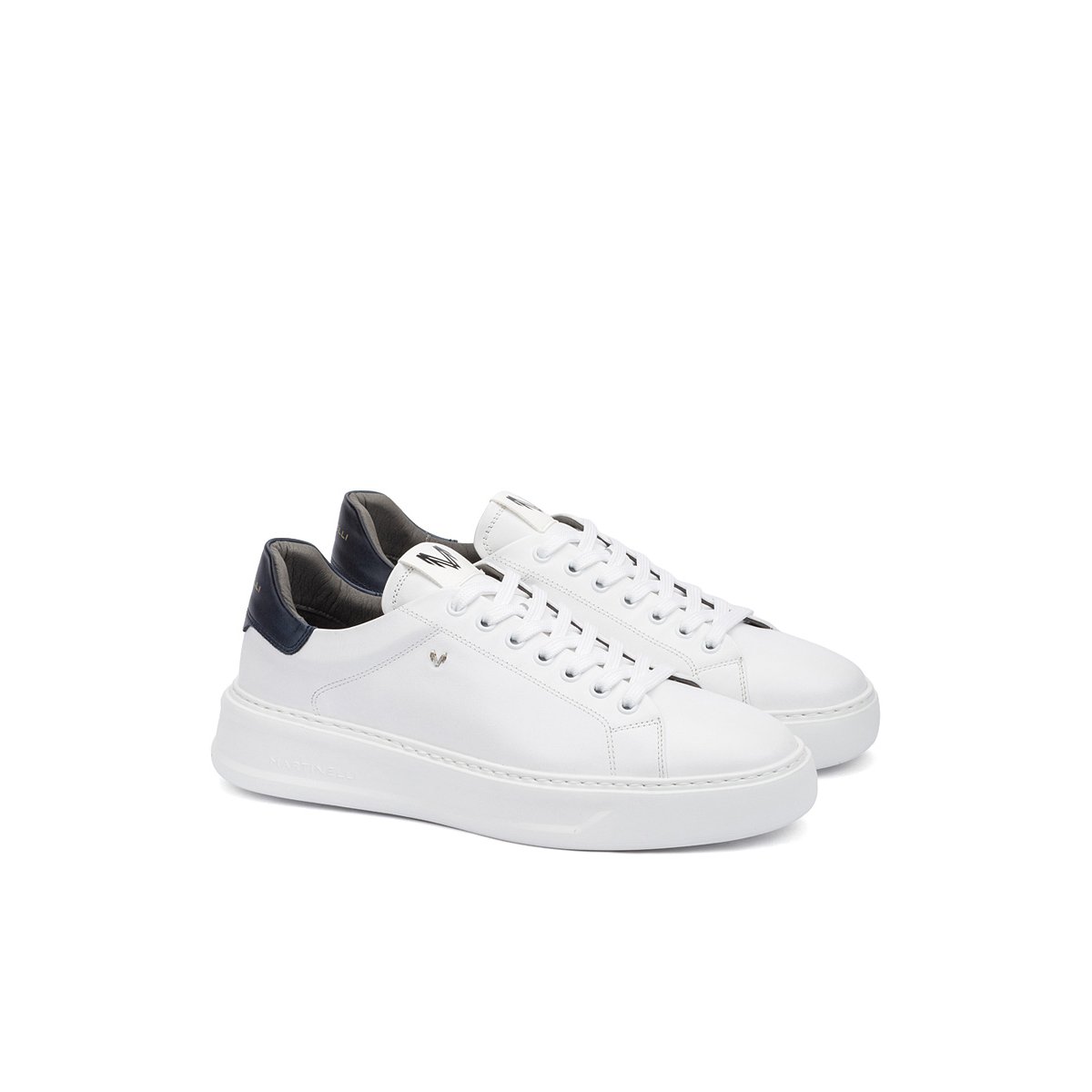 Baskets cuir Sullivan blanco, MARTINELLI