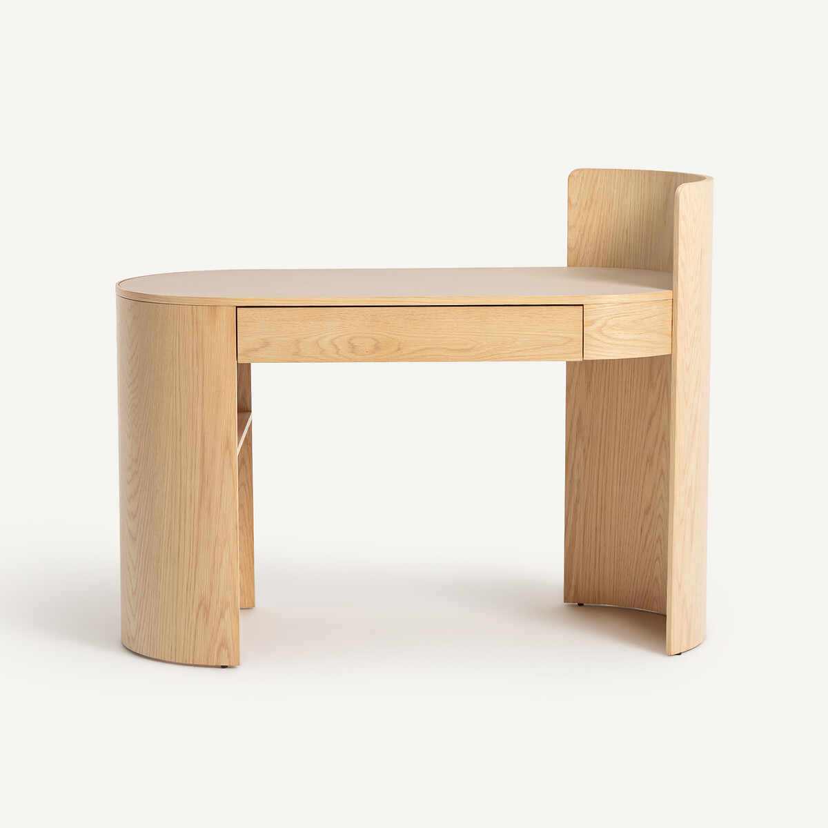Bureau en plaqué chêne et cuir, Abbas chêne, AM.PM