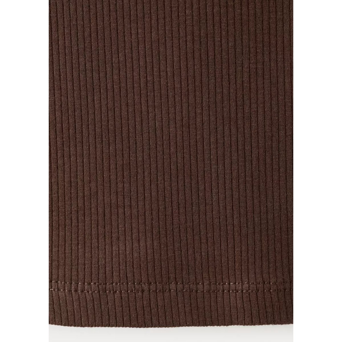 Top liserés dentelle marron, MANGO