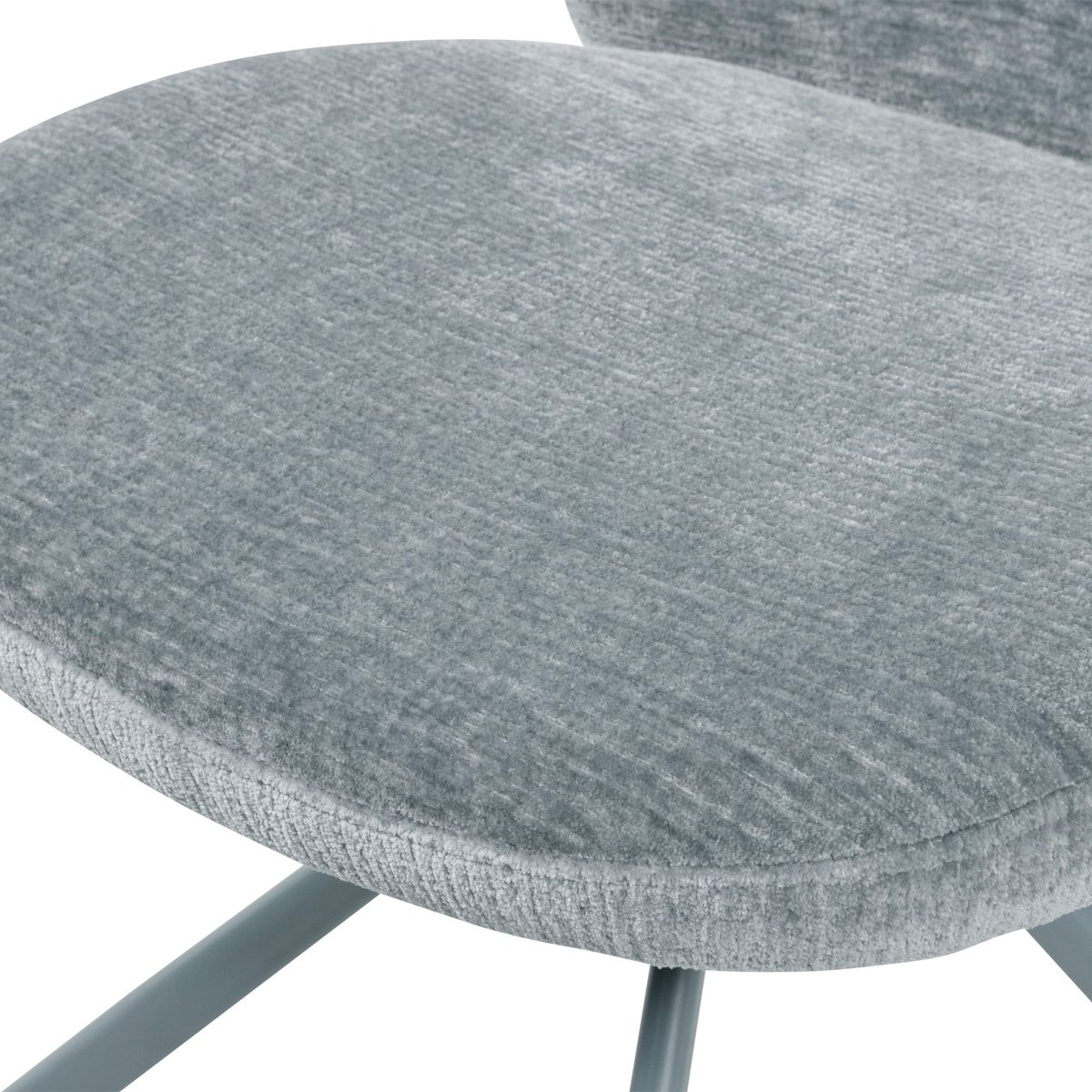 Lot de 2 fauteuils de table en chenille FEMKE bleu, WOOOD