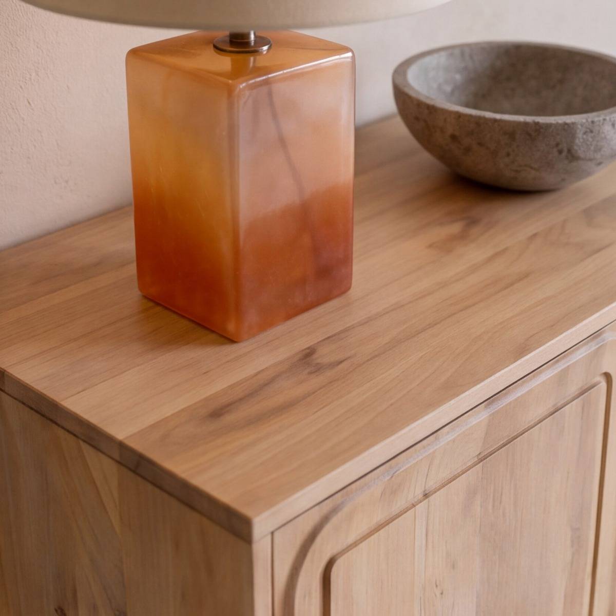 Buffet haut en bois de manguier clair VIVIENNE bois clair, MADE IN MEUBLES 