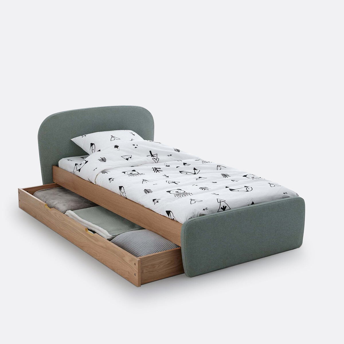 Lit enfant avec sommier, Comète naturel/vert de gris, LA REDOUTE INTERIEURS