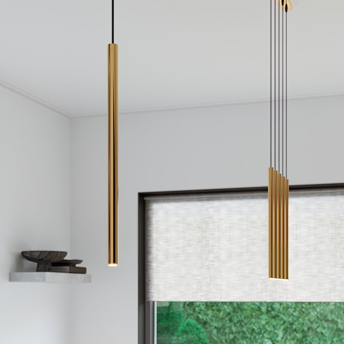 Suspension Acier Doré G9 1 Pastelo jaune, EDEN