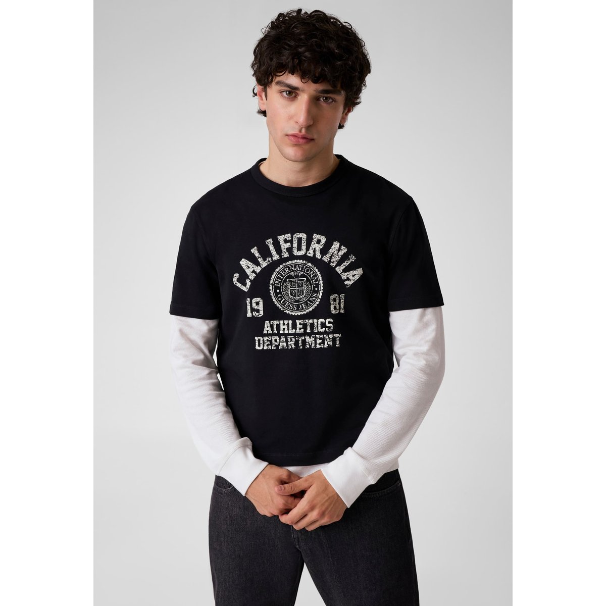 T-Shirt Avec Logo Imprimé noir, GUESS